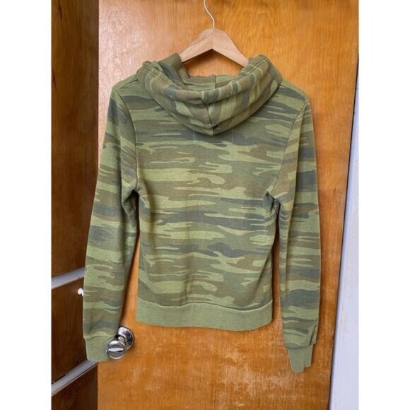Aviator Nation Camo Bolt Hoodie Sweatshirt Green Bolt Slim Fit Pullover Size XS - Picture 5 of 7